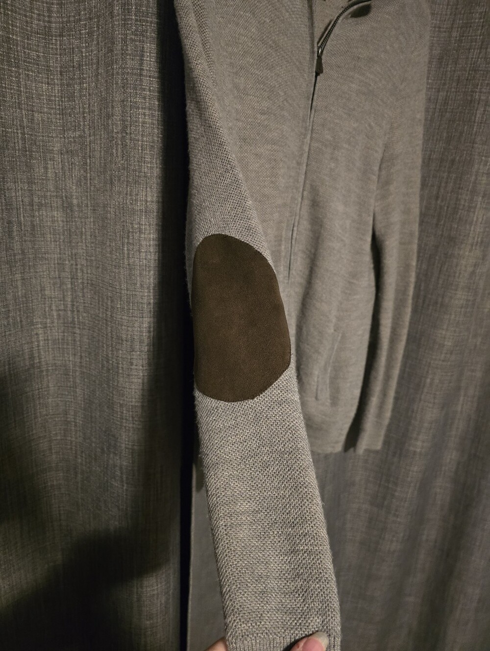 Joseph Abboud 100% Extra Fine Merino Wool Full Zip Sweater Gray Size M - Picture 3 of 8